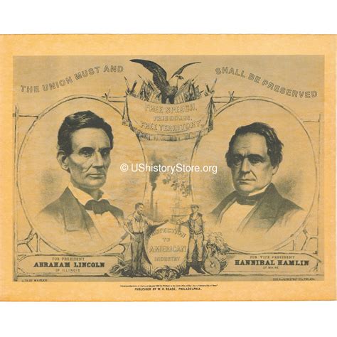 Abraham Lincoln & Hannibal Hamlin 1860 Campaign Poster – store ...