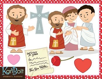 St Valentine, the Story of a Saint Clip Art. by Kari Bolt Clip Art