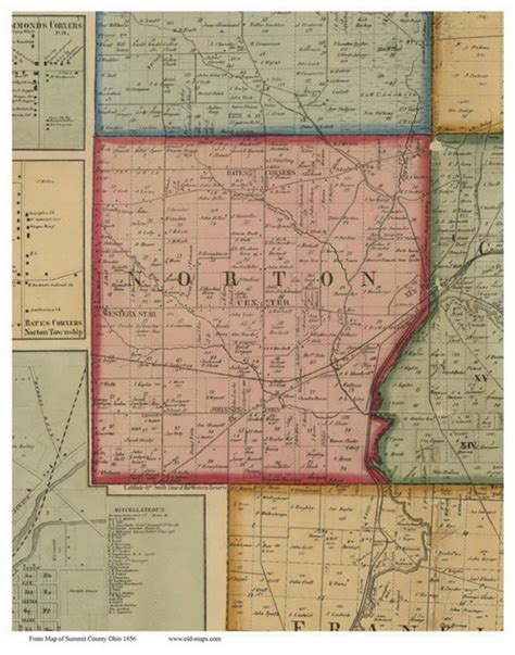 Norton, Ohio 1856 Old Town Map Custom Print - Summit Co. - OLD MAPS