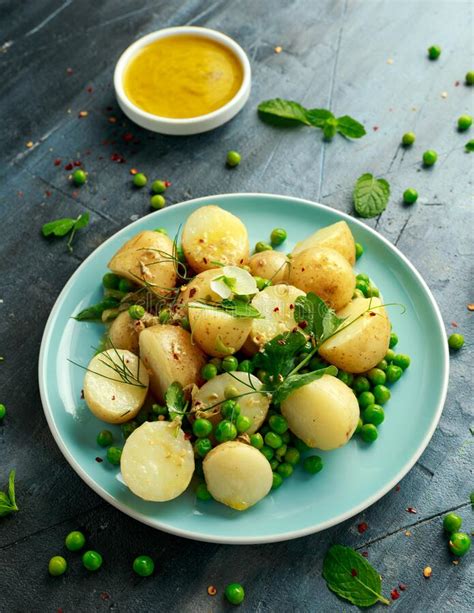 Warm Vegetarian New Baby Potato Salad with Petit Pois Peas, Dijon ...