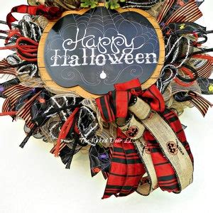 Halloween Wreath, Halloween Welcome Wreath, Halloween Deco Mesh Wreath, Halloween Decor ...