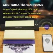 Wireless Tattoo Transfer Stencil Printer Thermal Tattoo Machine With 10pcs Free Transfer Paper ...