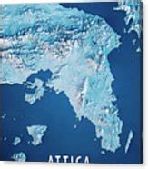 Attica Greece 3D Render Satellite View Topographic Map Blue Fleece Blanket for Sale by Frank ...