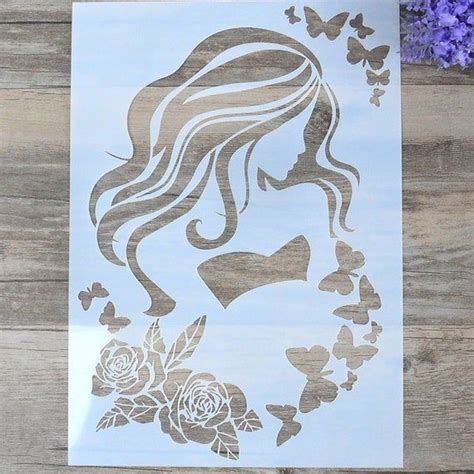 Girl Stencil Scrapbooking Stencil Craft Stencil Painting Stencil ...