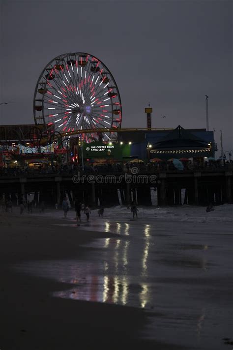 Vertical Shot of the Santa Monica Pier at Night Editorial Photo - Image of beach, pier: 263412601