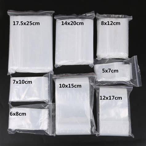 100pcs Transparent Self Sealing Sachet Zip Zipper Lock Plastic Bags 5 ...