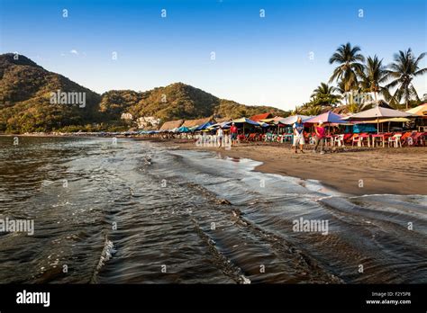 Beach Restaurant Manzanillo beach Pacific Ocean Colima Mexico North ...