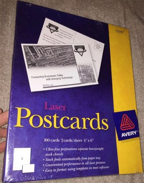 Avery 5389 Postcards Laser 4 x 6" Matte 100 Cards Heavyweight | eBay