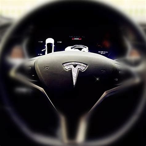 Bling Tesla Emblem for Steering Wheel LOGO Sticker Decal Model S X 3 Y ...