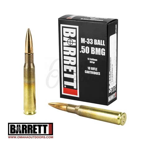 Barrett 50 BMG 661 Grain FMJ 10 Rounds - Omaha Outdoors