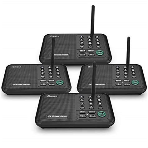 qniglo wireless intercom system, 1/2 mile long range fm 10 channel business intercoms system for ...