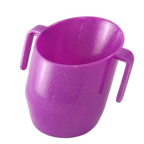 Sparkle purple Doidy cup by Bickiepegs. The unique slant of the Doidy Cup enables children to ...