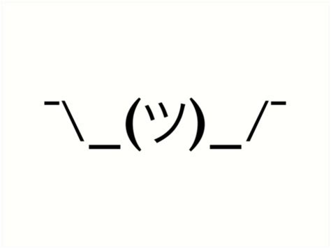 "*shrug* ASCII emoji" Art Print by fandemonium | Redbubble