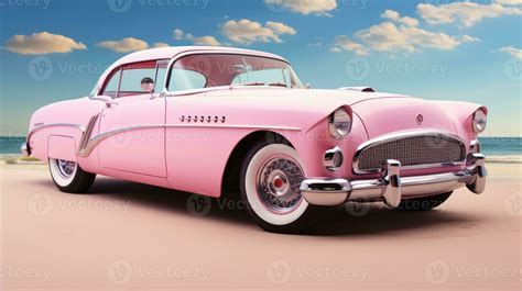 Retro classic pink car wallpaper 27109241 Stock Photo at Vecteezy