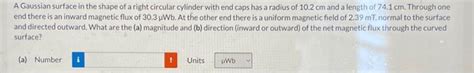 Solved A Gaussian surface in the shape of a right circular | Chegg.com