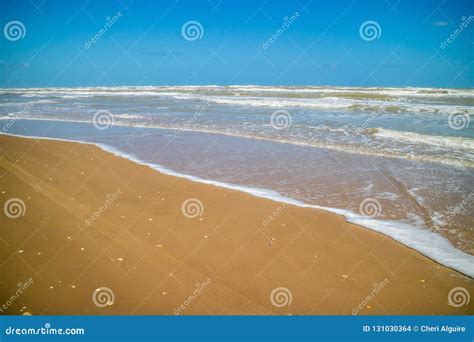 A Beautiful Soft and Fine Sandy Beach Along the Gulf Coast of Texas in South Padre Island, Texas ...