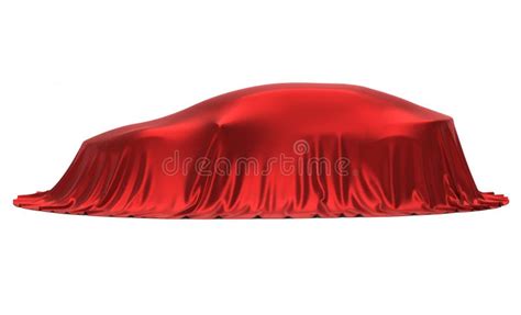 New Car Presentation, Model Reveal, Hidden Under Red Cover, Isolated on ...