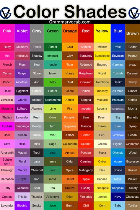 Color Chart With Names Hair Colors Chart Colorchart H - vrogue.co