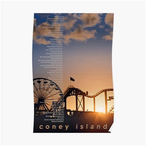 "Coney Island Taylor Swift Evermore Album Sunset" Poster for Sale by OttmarSchlute | Redbubble