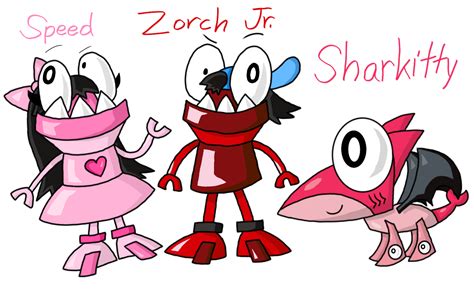 Mixels - Zorch Jr, Speed and Sharkitty by Princess-Josie-Riki on DeviantArt