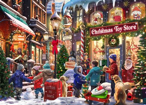 Christmas Toy Store , 1000 Pieces, Vermont Christmas Company | Puzzle ...