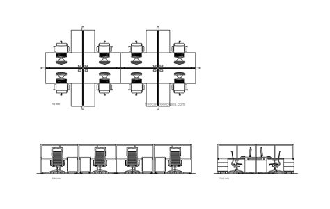 Office Workstation - Free CAD Drawings