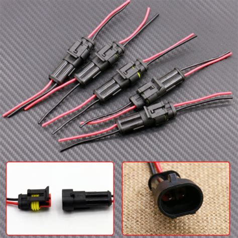 5pair 2 Pin Car Boat Sealed Waterproof Electrical Wire Connector Plug ...