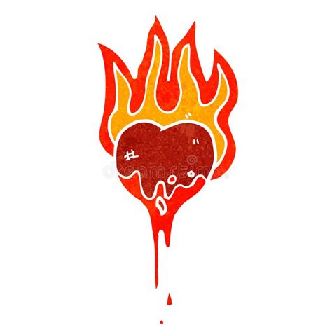 Flaming heart symbol stock vector. Illustration of burning - 37574954