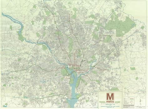 1968 WMATA Metro Subway Plan Map. Note the differences between this plan and the final Metro ...