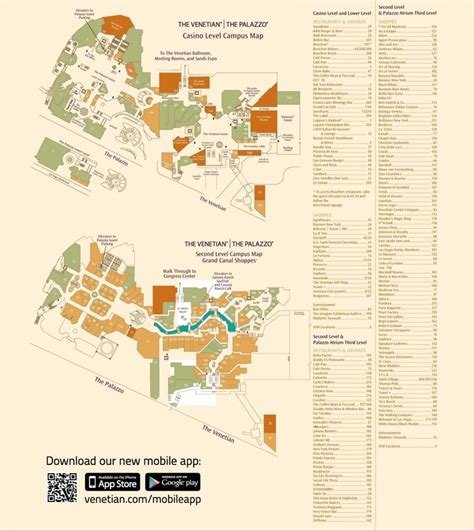 Las Vegas Venetian and Palazzo hotel map - Ontheworldmap.com