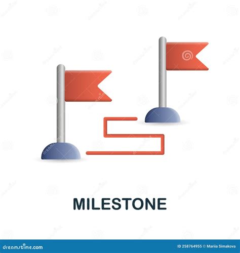 Milestone Icon. 3d Illustration from Project Development Collection ...