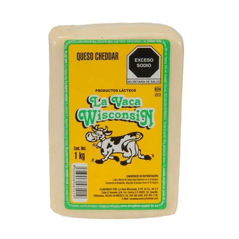 Queso cheddar La Vaca Wisconsin 1 kg | Walmart