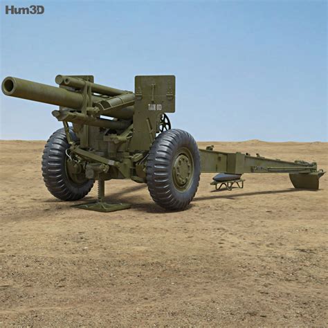 M114 155 mm Howitzer 3D model - Military on Hum3D