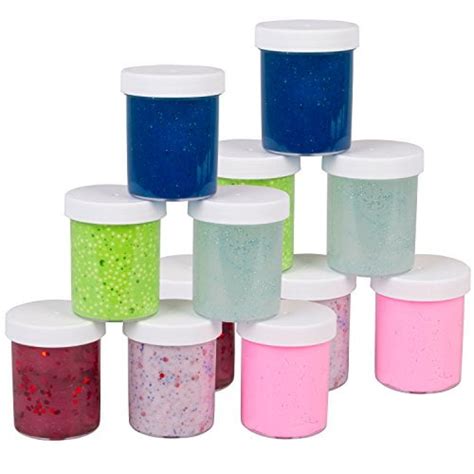 Slime Storage Jars 4oz (12 Pack) - Maddie Rae's Clear Containers For All Your Glue Putty Making ...