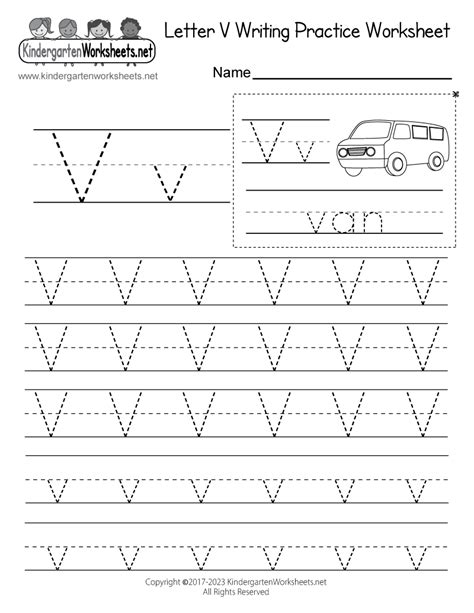 Letter V Writing Practice Worksheet - Free Printable, Digital, & PDF