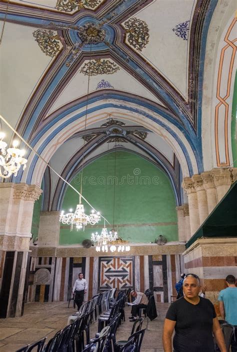 Panoramic View of Isaac Hall Inside of Cave of Machpelah in Hebron or Tomb of the Patriarchs ...