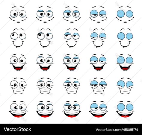 Cartoon face and blink eye animation sprite sheet Vector Image