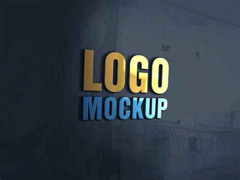 3D Glass Window Logo MockUp | Free Mockups, Best Free PSD Mockups - ApeMockups