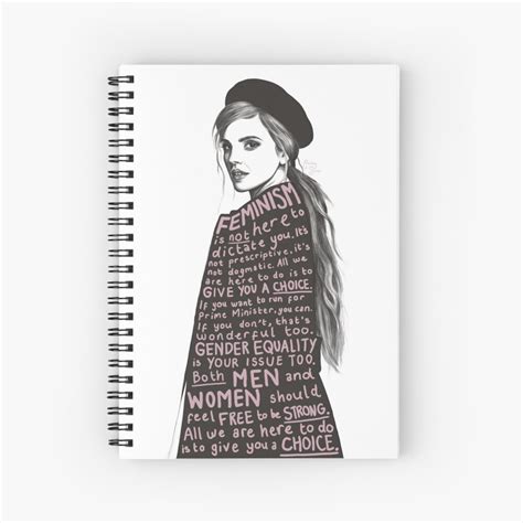 "Emma Watson Feminism Design" Spiral Notebook for Sale by courtneysummer | Redbubble