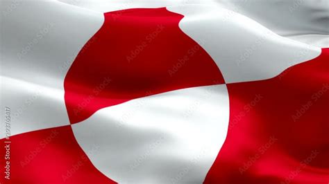 Greenland waving flag. National 3d Denmark flag waving. Sign of ...