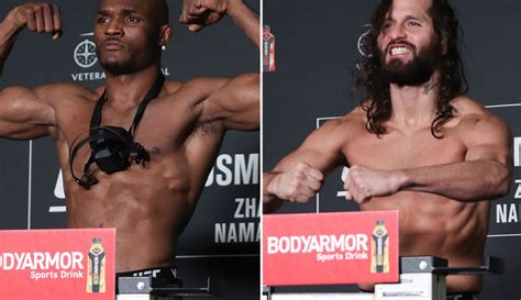 UFC 261 video: Kamaru Usman, Jorge Masvidal make weight for rematch