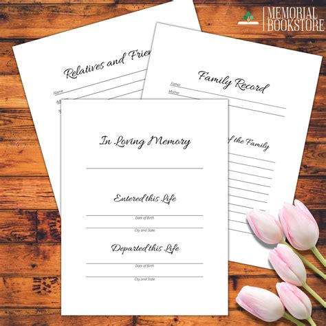 Funeral Guest Book Pages-instant Digital Download-pdf-26 Pages-size 8.5 ...