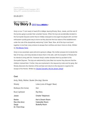 Toy story3 -plotsummary | PDF