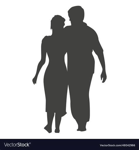 Couple walking silhouette 5 Royalty Free Vector Image