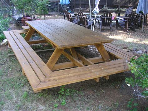 Custom Made Picnic Tables, Free Local Pick Up, Large Thru-bolt Picnic Tables, Redwood Picnic ...