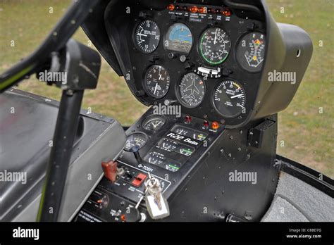 Cockpit Instruments of Robinson R22 Beta11 Helicopter Stock Photo - Alamy