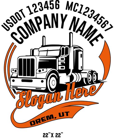 Transportation Company Name Truck Decal, (Set of 2) – USDOT Decals