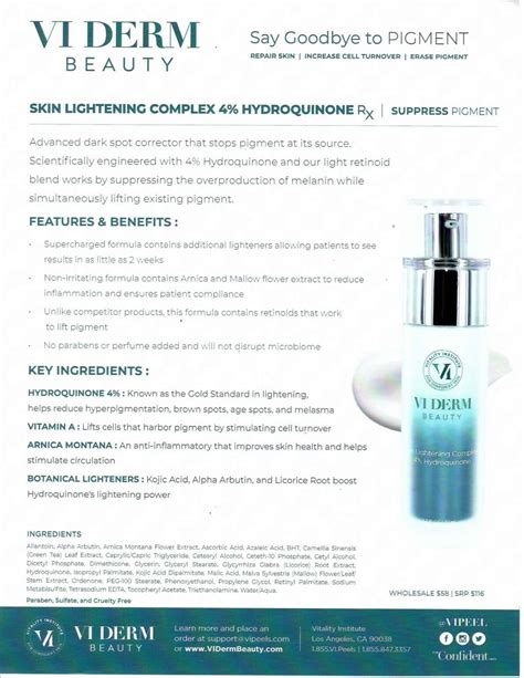 Skin Lightening Complex 4% Hydroquinone – Suppress Pigment – Shape ...