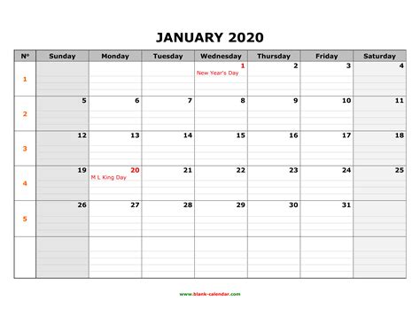 Fill In Monthly Calendar 2020 | Example Calendar Printable