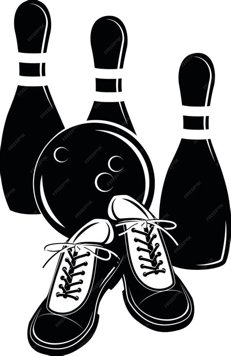 Premium Vector | Silhouette of bowling shoes and pins isolated on transparent background